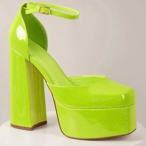 Lime green platform high heels. New, never worn! No tag!